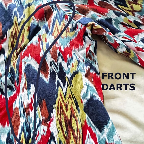 JACKET, MULTICOLOUR (Red, Navy, Yellow, etc.), SZ 28W, NO COLLAR, ¾ SLEEVES, - Picture 3 of 14